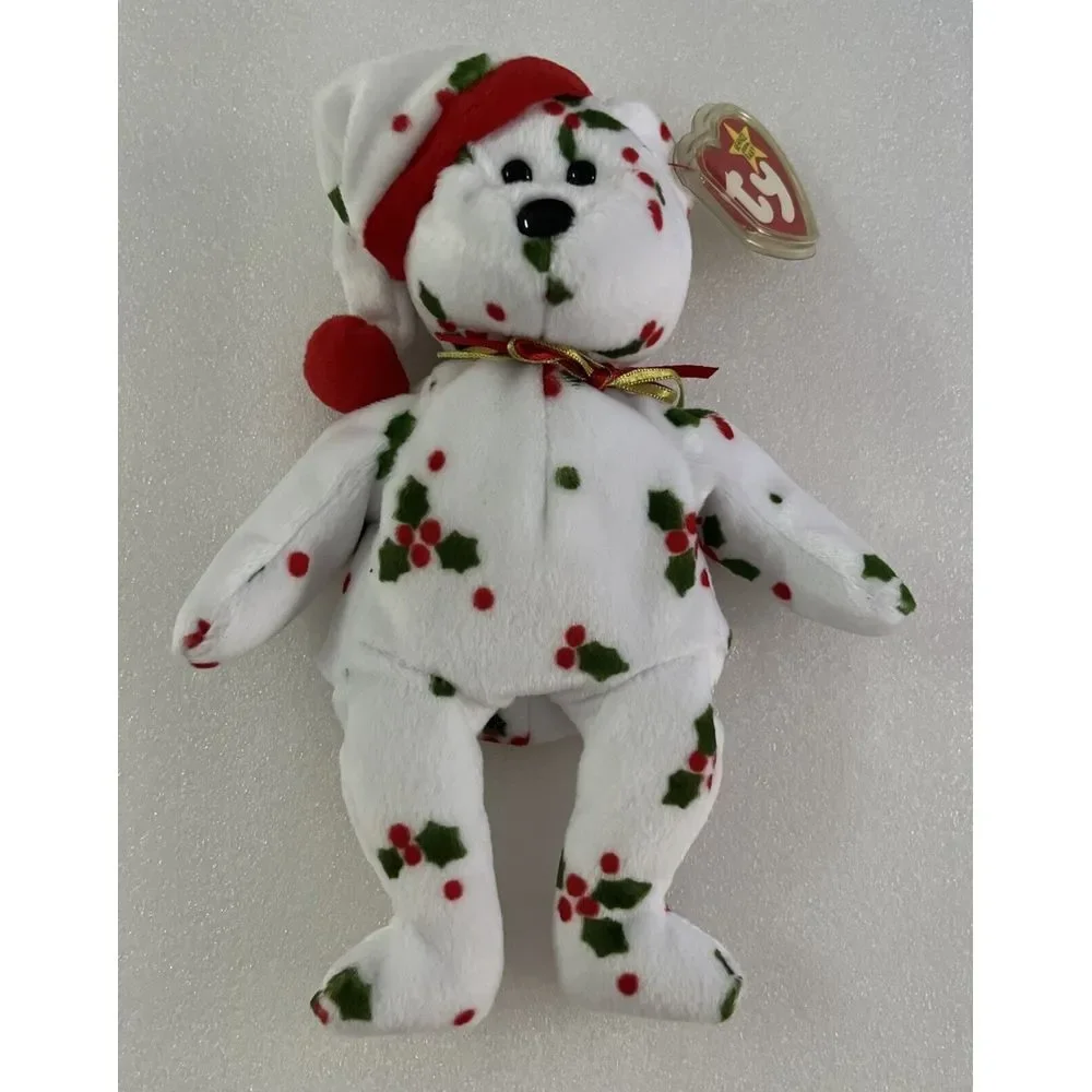 Ty Beanie Babies 1998 Holiday Teddy, 2001 Jinglepup, 2005 Jingles, Christmas Set